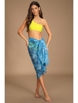 Beautifully Beachy White Multi Print Sarong Scarf