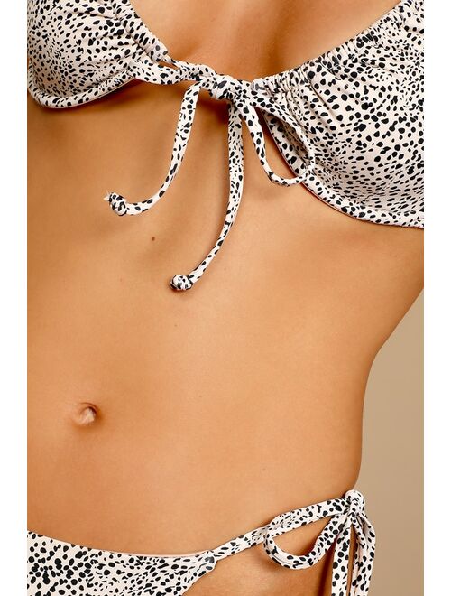 Lulus On Location Beige Cheetah Print String Bikini Bottom