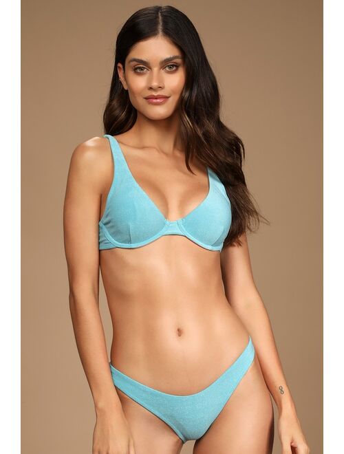 Rhythm Terry Light Blue Underwire Bikini Top