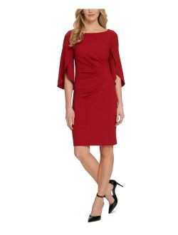 Tulip-Sleeve Sheath Dress