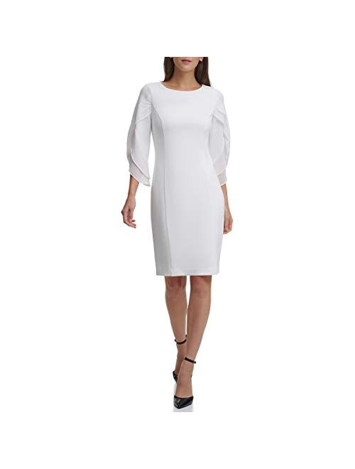 DKNY Sheath with 3/4 Chiffon Sleeves