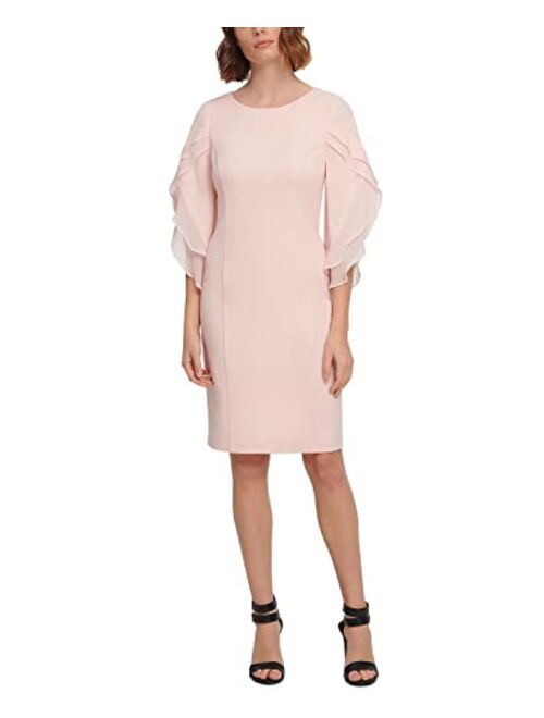 DKNY Sheath with 3/4 Chiffon Sleeves