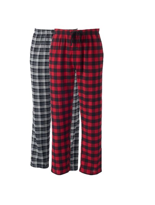 Men's Hanes® 2-pk. Plaid Flannel Pajama Pants