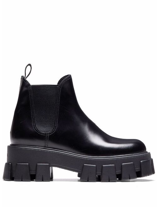 Prada Monolith brushed leather boots