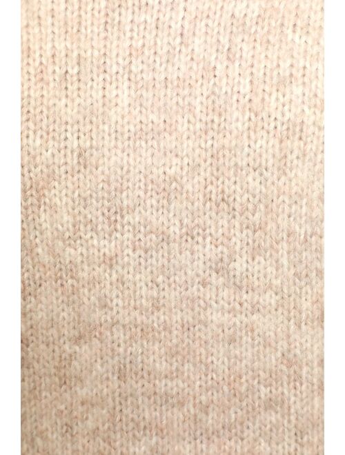 Lulus Cuddle Weather Heather Beige Turtleneck Sweater