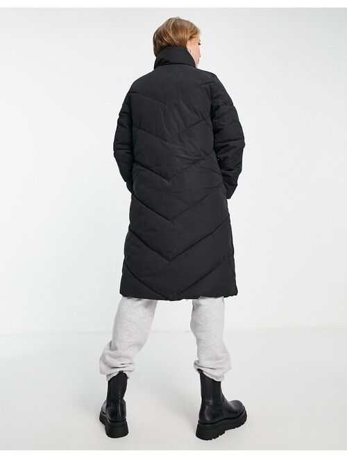 Vero Moda longline padded coat in black