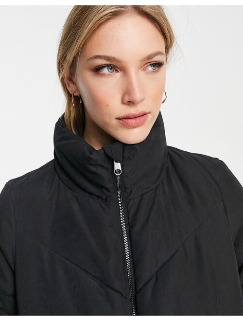 Buy Vero Moda longline padded coat in black online | Topofstyle