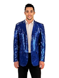 Men's Colorful Allover Sequin Blazers - Shiny Holiday New Years Ever Jackets