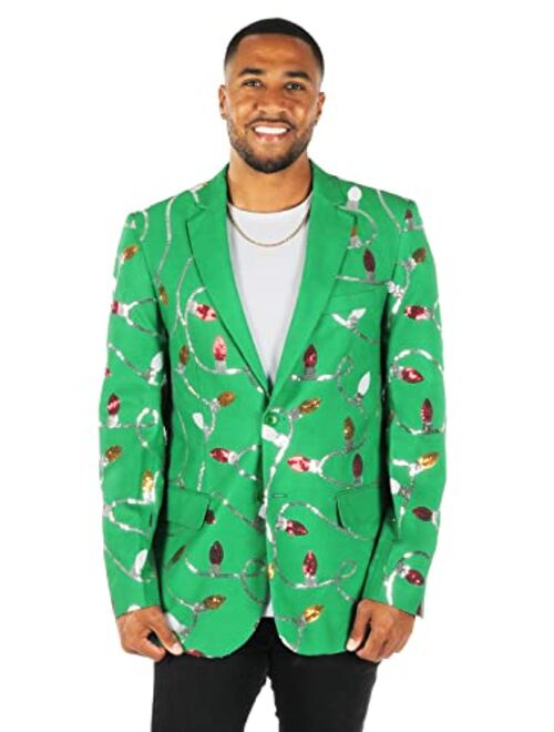 Tipsy Elves Men's Colorful Allover Sequin Blazers - Shiny Holiday New Years Ever Jackets