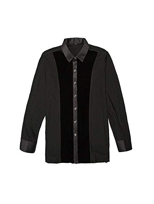 HAORUN Men Dance Velvet Shirt Ballroom Modern Salsa Samba Smooth Latin Top Dancewear