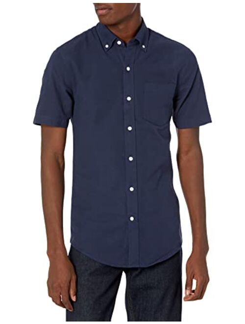 Amazon Essentials Men's Slim-Fit Short-Sleeve Pocket Oxford Shirt