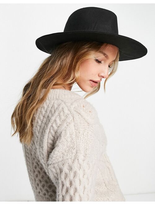 Vero Moda fedora hat in black