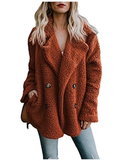 Zeagoo Women's Faux Fur Coat Fuzzy Cardigan Warm Fleece Jacket Long Sleeve Oversized Winter Outwear Pockets Coat