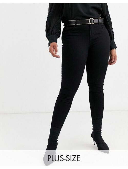 Vero Moda Curve skinny denim jeans in black