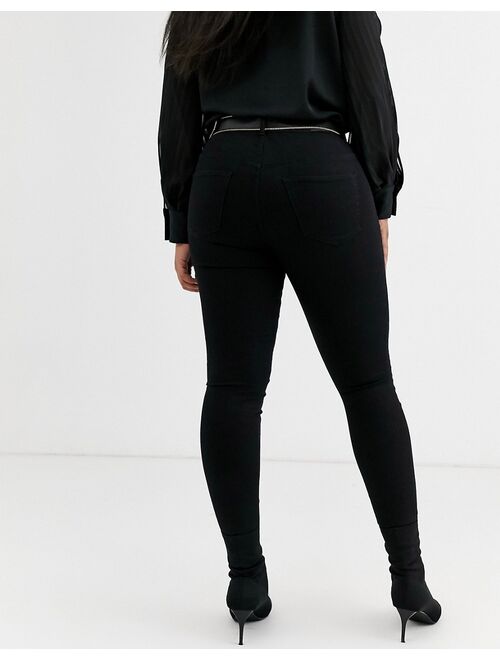 Vero Moda Curve skinny denim jeans in black