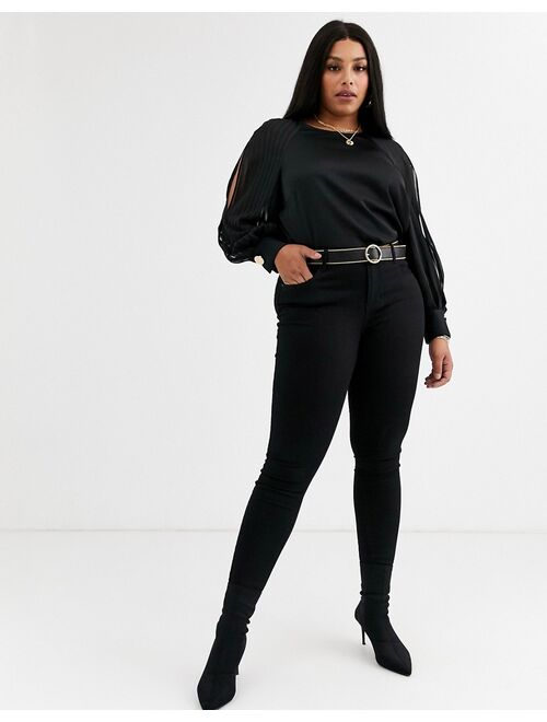 Vero Moda Curve skinny denim jeans in black