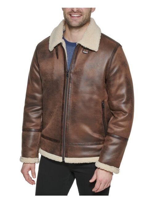 Calvin Klein Men's Classic Faux Shearling B-3 Bomber Jacket