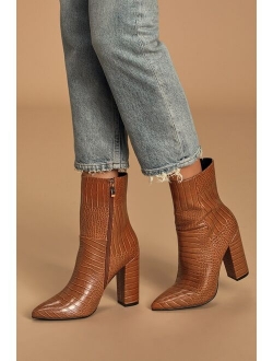 Dawson Bone Pebble Pointed-Toe Mid Calf Boots