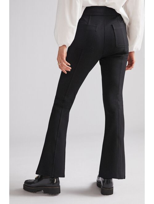 Maeve Slit-Front Flared Ponte Pants