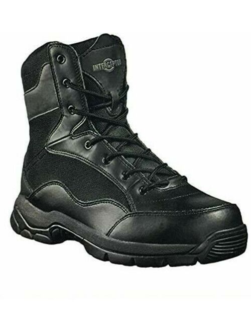 INTERCEPTOR Men's 'FORCE' Black STEEL-TOE TACTICAL COMBAT BOOTS - 10