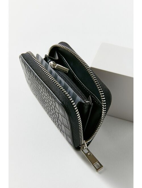 HVISK Matte Trace Croco Zip Wallet