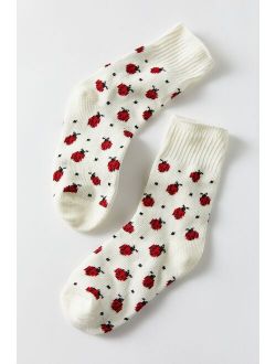 Ladybug Knit Crew Sock