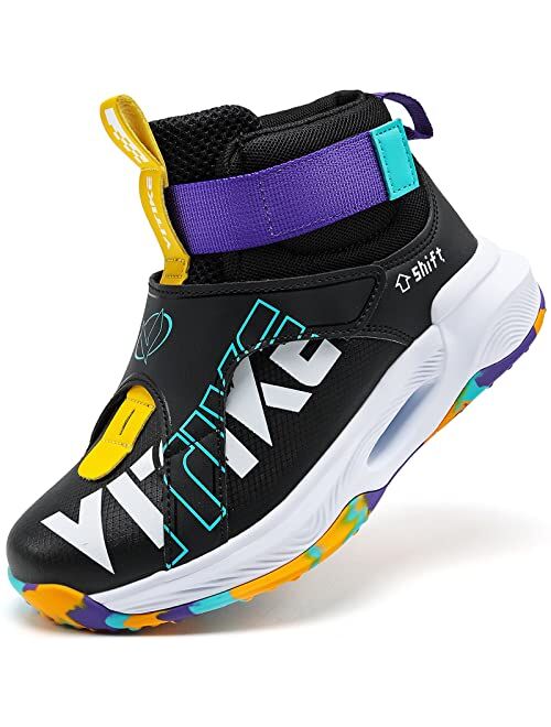 VITIKE Boys Basketball Shoes Kids Sneakers High-top Sports Shoes Durable Lace-up Non-Slip