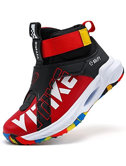 VITIKE Boys Basketball Shoes Kids Sneakers High-top Sports Shoes Durable Lace-up Non-Slip