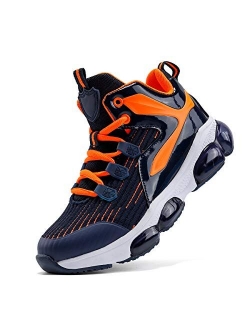 VITUOFLY Kids Basketball Shoes Boys Air Cushion Sneakers Girls Mid Top School Training Shoes Non-Slip Outdoor Sports Shoes Comfortable Boys Running Shoes Durable Little K