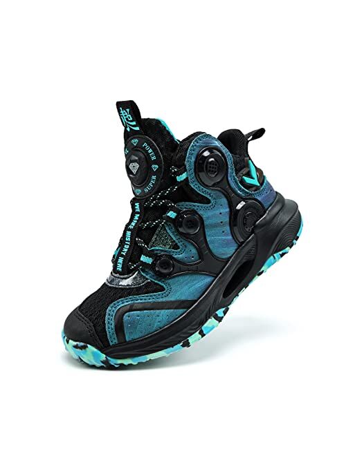 VITUOFLY Kids Basketball Shoes Boys Air Cushion Sneakers Girls Mid Top School Training Shoes Non-Slip Outdoor Sports Shoes Comfortable Boys Running Shoes Durable Little K