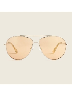 Wire-frame aviator sunglasses