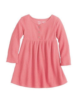 Toddler Girl Jumping Beans Waffle Henley Dress