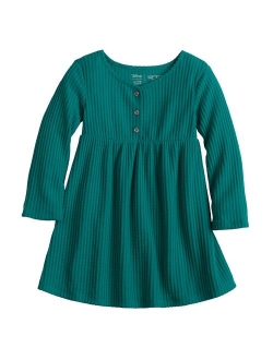 Toddler Girl Jumping Beans Waffle Henley Dress