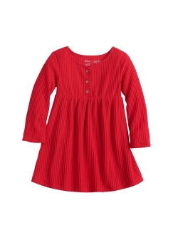 Toddler Girl Jumping Beans Waffle Henley Dress