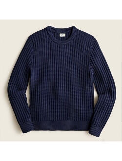 Textured cotton crewneck sweater