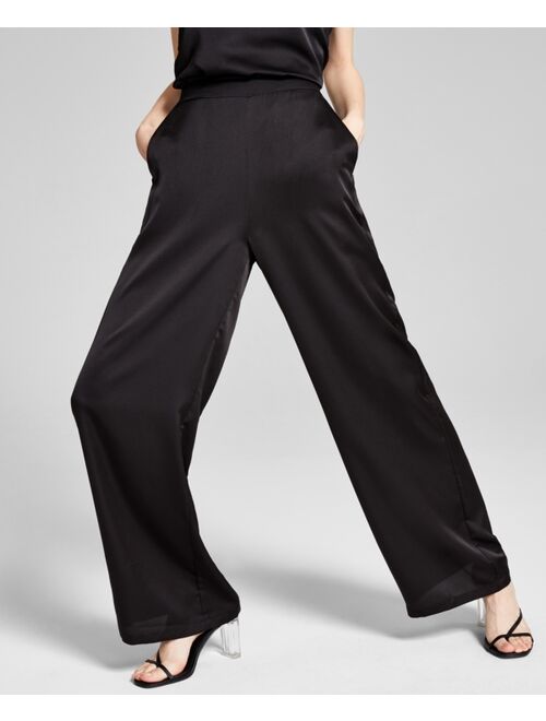 And Now This Women's Satin Wide-Leg Pants