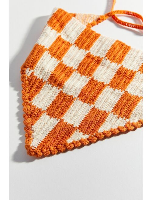 Urban outfitters Checker Crochet Hair Scarf