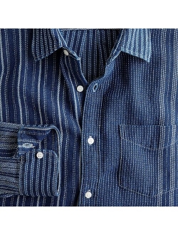 Indigo-dyed twill shirt