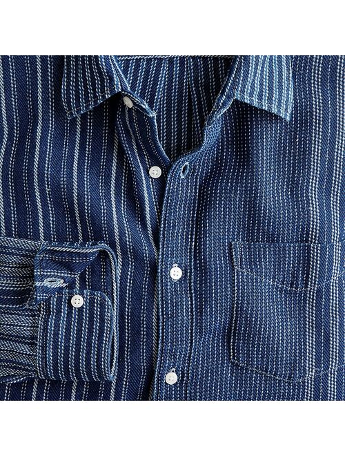 J.Crew Indigo-dyed twill shirt