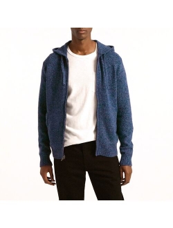 Limited-edition marled Scottish cashmere full-zip hooded sweater