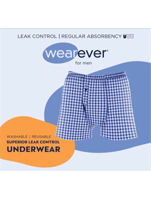 Wearever Men's Incontinence Underwear Bladder Control 2-in-1 Boxers Brief, Washable Single Pair