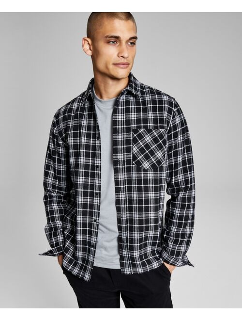 And Now This Men's Brushed Flannel Plaid Shirt