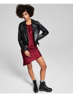 Women's Faux-Leather Moto Jacket