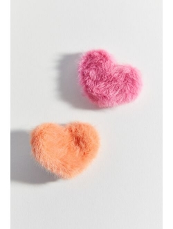 Fur Heart Clip Set