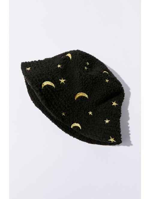 Urban outfitters Embroidered Sherpa Bucket Hat