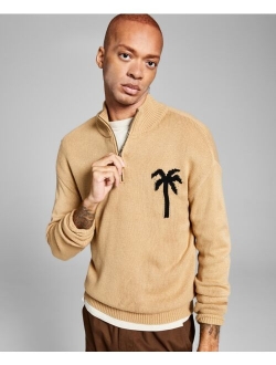 Men's Palm Tree Quarter-Zip Sweater