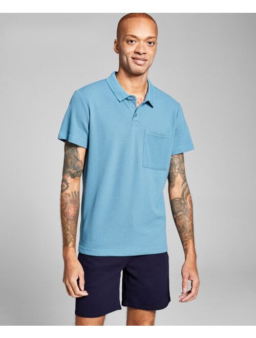 And Now This Men's Regular-Fit Waffle-Knit Polo Shirt