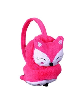 PURFANREE Kids Winter Earmuffs Plush Warm Cute Fox Ear Warmers Earflap Cute Cartoon Earmuff for Boys Girls Baby Toddlers