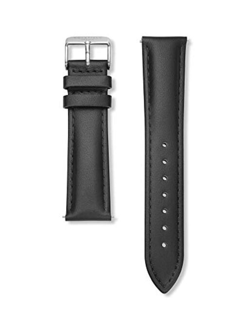 Rosefield Men's Year-Round Stainless Steel Quartz Watch with Leather Strap, Black, 18 (Model: BWBLSB2)