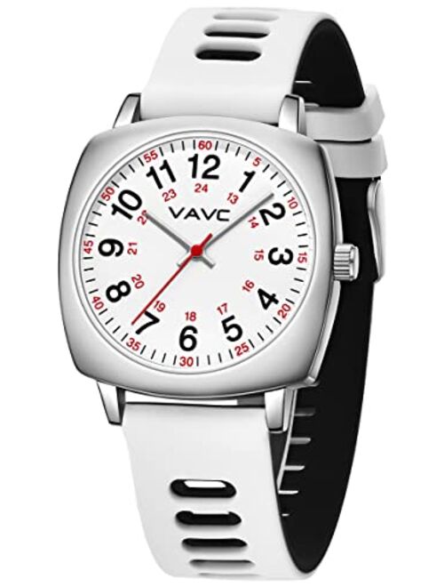 VAVC Nurse Watch for Medical Students,Doctors,Women with Second Hand and 24 Hour. Easy to Read Watch